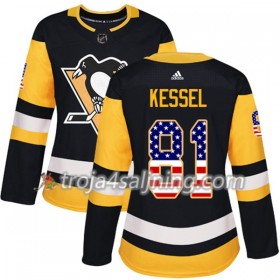 Pittsburgh Penguins tröja Phil Kessel 81 Adidas 2017-2018 Svart USA Flag Fashion Authentic - Dame NHL Tröjor